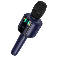 Мікрофон динамічний бездротовий HOCO L24 Shine для караоке Bluetooth синій (RZN-23106484)