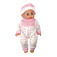 Пупс 999-5-72 у рожевому комбінезоні з аксесуарами та звуковими ефектами шарнірний 30 см (RZN-23104064)