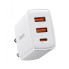 Зарядний блок живлення 2хUSB+Type-C Baseus Compact Quick Charger 30 W 3 А білий (RZN-23101577)