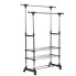 Вішак-стійка для одягу з полицями для взуття Triple Stand Hanger 160 х 80 метал сріблястий (RZN-23093682)