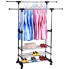 Вішак-стійка для одягу з полицями для взуття Triple Stand Hanger 160 х 80 метал сріблястий (RZN-23093682)