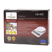 Ваги кухонні електронні до 10 кг Crownberg CB-400 точність 1 г білий (RZN-23105923)