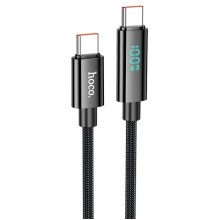 Кабель Type-C/Type-C 1.2 м HOCO U125 Benefit з дисплеєм 100 Вт чорний (RZN-23106470)