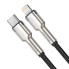 Кабель Type-C/Apple Lightning 1 м Baseus Cafule Series Metal 20 Вт чорний (RZN-23102939)