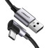 Кабель USB/Type-C 0.5 м UGREEN US284 Angled 18 Вт 3 А чорний (RZN-23105880)