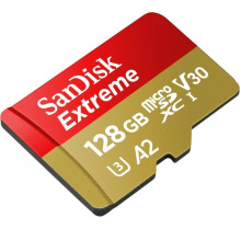 Карта пам'яті 128 GВ San Disk Extreme A2 МicroSDXC UHS-I (U3) Сlass 10 з адаптером червоний з жовтим (RZN-23102086)