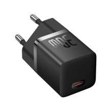 Зарядний пристрій з кабелем Type-C/Type-C 1 м Baseus GaN5 Mini 1C 30 W 3 A чорний (RZN-23103879)