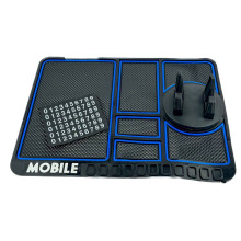 Килимок-тримач антиковзний в авто MOBILE 24 х 17 см чорний з синім (RZN-23094647)