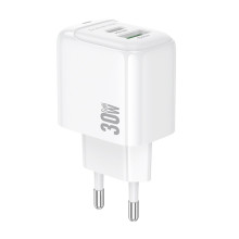 Зарядний блок живлення USB+Type-C BOROFONE BAS45A Potential 30 W 12 V 2.5 A білий (RZN-23103453)