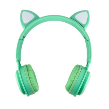 Навушники дитячі бездротові накладні MZ-08M LED MP3 Bluetooth з вушками зелений (RZN-23102610) Навушники дитячі бездротові накладні MZ-08M LED MP3 Bluetooth з вушками зелений (RZN-23102610)