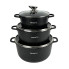 Набір каструль гранітне покриття 12 предметів Empire EM-7327 зі скляними кришками чорний (RZN-23101285)