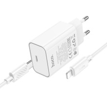 Зарядний пристрій з кабелем Type-C/Apple Lightning 1 м HOCO C143A Benefit 20 W 5 V 3 A білий (RZN-23106527)