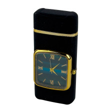 Запальничка газова турбо Годинник 10-34 п'єзовий підпал метал чорний (RZN-23105515)