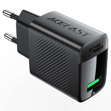 Зарядний пристрій з кабелем USB/Type-C 1 м Acefast A90 18 W 2 А 9 V чорний (RZN-23102077)