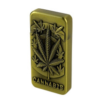 Запальничка бензинова Cannabis 2-111 кремнієвий підпал метал золотистий (RZN-23105513)