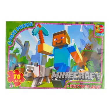 Пазли класичні 70 елементів G-Toys MC771 Minecraft з постером (RZN-23103370)