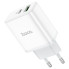 Зарядний блок живлення Type-C+USB HOCO C105A Stage 20 W 12 V 1.67 A білий (RZN-23102265)