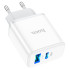 Зарядний блок живлення Type-C+USB HOCO C105A Stage 20 W 12 V 1.67 A білий (RZN-23102265)