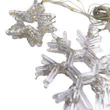 Світлодіодна гірлянда-завіса прозорий дріт Зірки та сніжинки 10 LED 3 х 0.9 м білий (RZN-23104449)