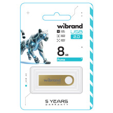 Флеш пам'ять USB 8 GB Wibrand Puma USB 2.0 золотистий (RZN-23103878)