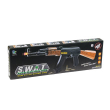 Дитячий автомат AK47-1 зі звуковими та світловими ефектами пластикові патрони 63 см чорний з коричневим (RZN-23104570)