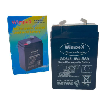 Акумуляторна батарея для ваг Wimpex GD-645 4.5 Ah 6 V свинцево-кислотна (RZN-23095444)