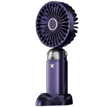Вентилятор портативний Mini fan AND XL-880 діаметр 9 см з підставкою для телефону та дисплеєм синій (RZN-23098392)
