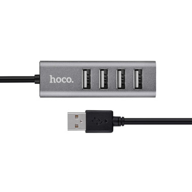 USB-хаб зовнішній 4 порти HOCO HB1 0.8 м сірий (RZN-23103887)