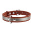 Нашийник для собак М світловідбиваючий Collar 02496 шкіра 25 мм 38-50 см коричневий (RZN-23100841)