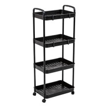 Етажерка на колесах класична SKLM-11 100 х 40 см пластик чорний (RZN-23102581) Етажерка на колесах класична SKLM-11 100 х 40 см пластик чорний (RZN-23102581)