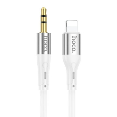Аудiокабель Apple Lightning/3.5 мм AUX 1 м Hoco UPA22 білий (RZN-23103248)