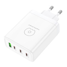 Зарядний блок живлення 3хType-C+USB WUW C158 100 W 20 V 5 A білий (RZN-23106512)