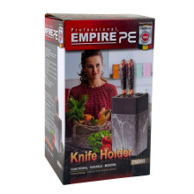 Підставка для ножів Empire ЕМ-2453 Мармур пластик 22 см чорний з сірим (RZN-23102983) Підставка для ножів Empire ЕМ-2453 Мармур пластик 22 см чорний з сірим (RZN-23102983)