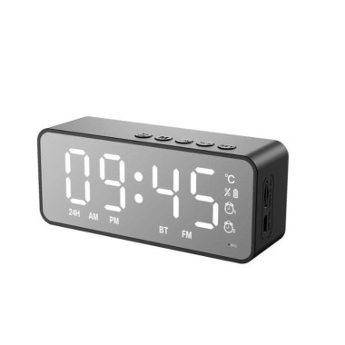 Колонка портативна з годинником Kimiso K-12 Bluetooth чорний (RZN-23102149)