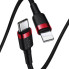 Кабель Type-C /Apple Lightning 1 м Baseus Cafule 18 Вт 2.4 А чорний з червоним (RZN-23102074)