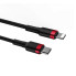 Кабель Type-C /Apple Lightning 1 м Baseus Cafule 18 Вт 2.4 А чорний з червоним (RZN-23102074)