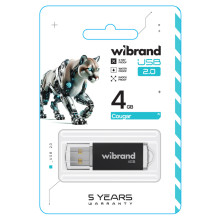 Флеш пам'ять USB 4 GВ Wibrand Cougar USB 2.0 чорний (RZN-23103866)