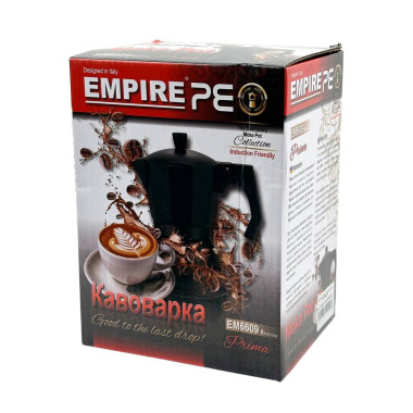 Кавоварка гейзерна алюмінієва Empire EM-6609 Блек V 350 мл чорний (RZN-23102033)