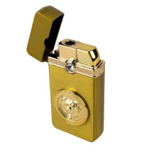 Запальничка газова турбо Пантера 1-51 п'єзовий підпал метал золотистий (RZN-23105531)