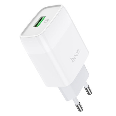 Зарядний блок живлення USB HOCO C72Q Glorious Single Port 18 W білий (RZN-23102319)