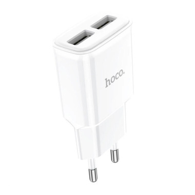 Зарядний блок живлення 2хUSB HOCO C88A Star 5 V 2.4 A білий (RZN-23098770)