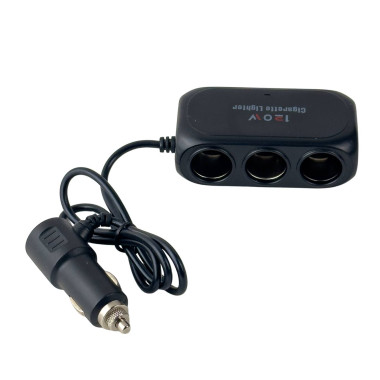 Розгалужувач прикурювача з подовжувачем Xunniu WT-D23 USB зарядний пристрій чорний (RZN-23103038)