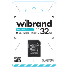 Карта пам'яті 32 GB Wibrand МicroSDНC Сlass 10 з адаптером чорний (RZN-23102064)