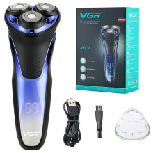 Електробритва VGR V-306 роторна водонепроникна чорний з синім (RZN-23093374)
