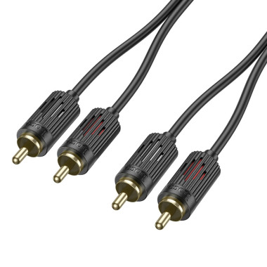 Аудiокабель 2хRCA/2xRCA 1.5 м HOCO UPA29 чорний (RZN-23098792)