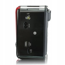 Радіоприймач Golon RX-BT455S MP3 з акумулятором та сонячною батареєю чорний з червоним (RZN-23106844)