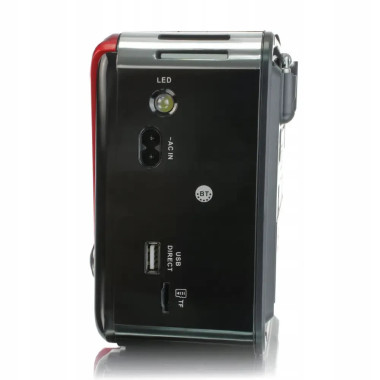 Радіоприймач Golon RX-BT455S MP3 з акумулятором та сонячною батареєю чорний з червоним (RZN-23106844)