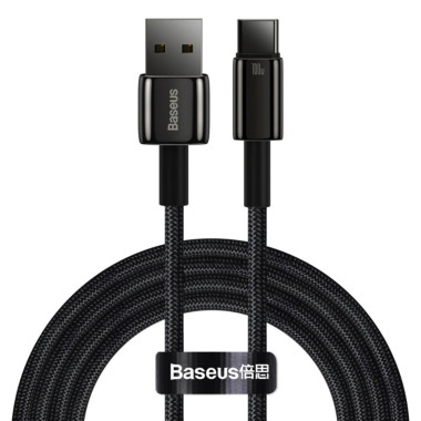 Кабель USB/Type-C 2 м Baseus Tungsten Gold Fast-Charging 100 Вт чорний (RZN-23101574)