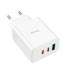 Зарядний блок живлення 2хType-C+USB HOCO C126A Pure 40 W 12 V 1.67 A білий (RZN-23102305)