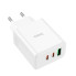 Зарядний блок живлення 2хType-C+USB HOCO C126A Pure 40 W 12 V 1.67 A білий (RZN-23102305)
